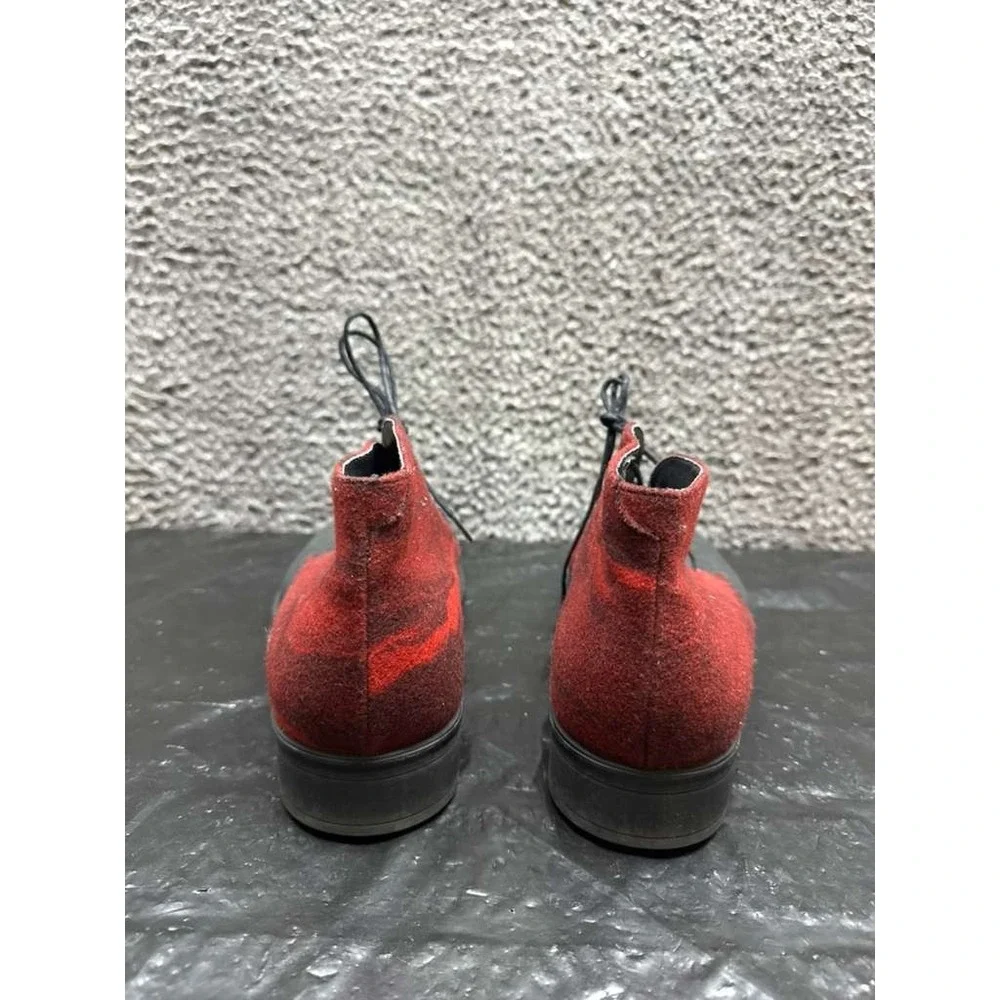 Profession Bottier Suede & Leather Lace-Up Chukka Boots Red Black Men Size 42 EU